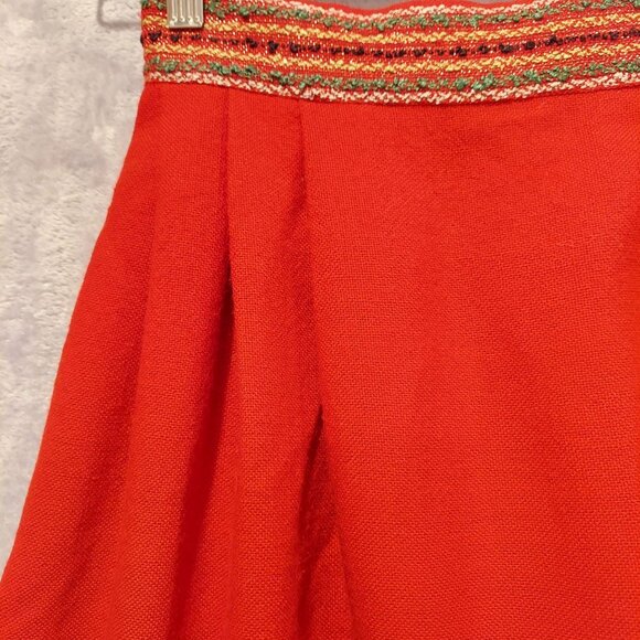 VTG Chamberlins Skirt Fringe scarf set Womens Waist 30 Red embellished Southwest - Picture 2 of 15